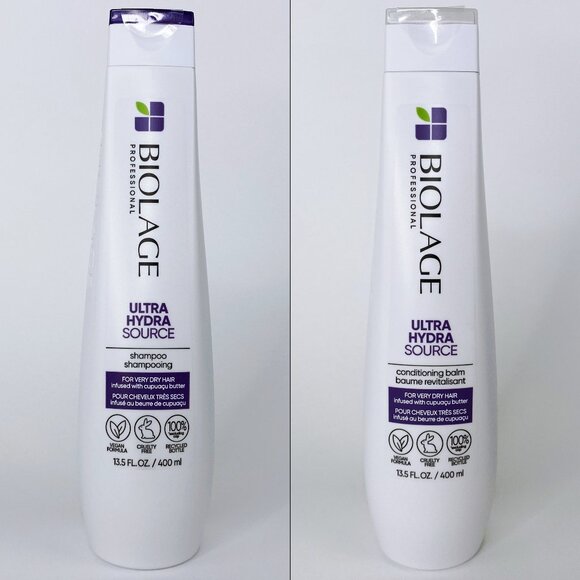 Biolage Ultra Hydra Source Shampoo & Conditioning Balm Conditioner Set FULL SIZE